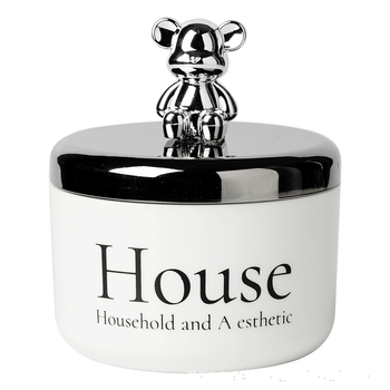 Ανοξείδωτο τασάκι με καπάκι σε μορφή αρκούδας, ανθεκτικό στον άνεμο και τον καπνό, σε στυλ Nordic, κατάλληλο για γραφείο, KTV και μπαρ