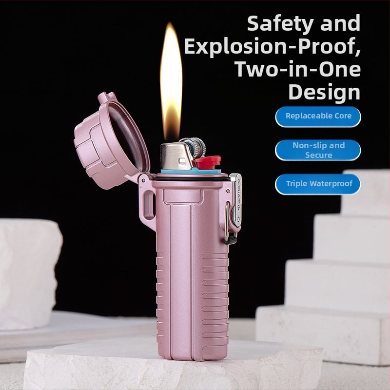 Σετ τεσσάρων τεμαχίων αδιάβροχη θήκη για τσιγάρα και κάλυμμα αναπτήρα, συμβατό με Bic J6 αναπτήρα, πλαστικό, δυνατότητα προσαρμογής και εκτύπωσης λογότυπου