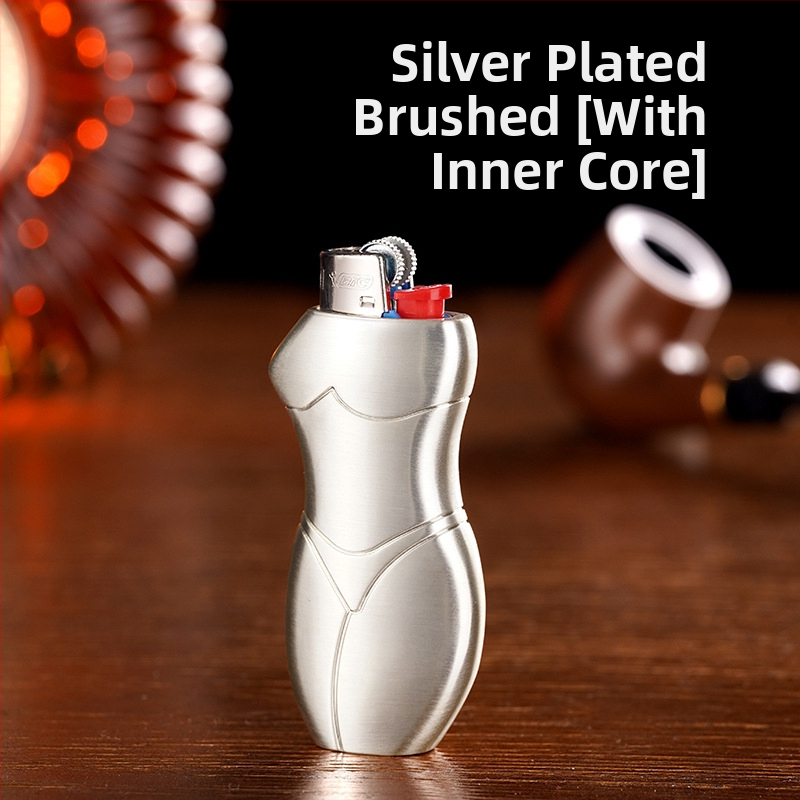 909-J5 Yafeng fémötvözetből készült öngyújtó burkolat, emberi alakú kreatív dizájn, logónyomás elérhető, testreszabás lehetséges, 500 darabos csomag