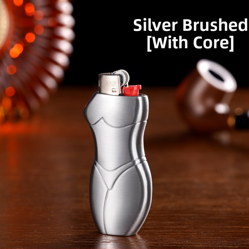 909-J5 Yafeng fémötvözetből készült öngyújtó burkolat, emberi alakú kreatív dizájn, logónyomás elérhető, testreszabás lehetséges, 500 darabos csomag