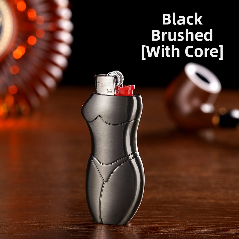 909-J5 Yafeng fémötvözetből készült öngyújtó burkolat, emberi alakú kreatív dizájn, logónyomás elérhető, testreszabás lehetséges, 500 darabos csomag