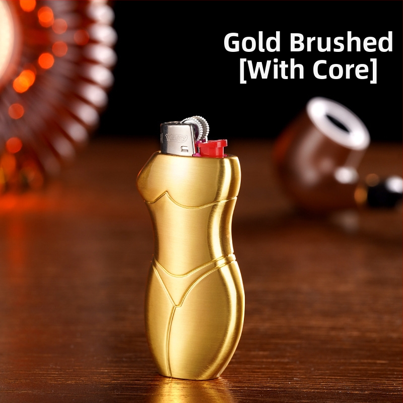 909-J5 Yafeng fémötvözetből készült öngyújtó burkolat, emberi alakú kreatív dizájn, logónyomás elérhető, testreszabás lehetséges, 500 darabos csomag