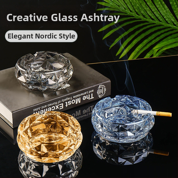 Scrumieră din sticlă cu spațiu de depozitare, stil Nordic ușor lux, origine Anhui