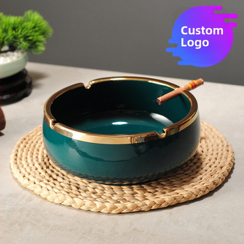 Scrumiere ceramică, stil nou chinezesc pentru decorul casei, accent pe masa de cafea și birou, personalizare disponibilă — Pottery Exhibition (Home Accessories)