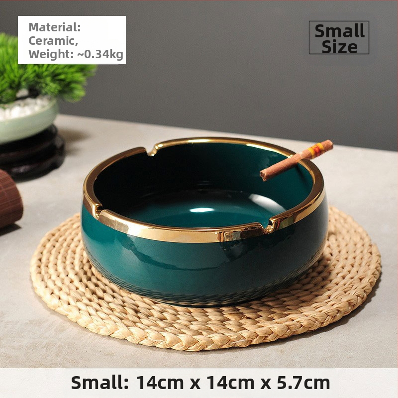 Scrumiere ceramică, stil nou chinezesc pentru decorul casei, accent pe masa de cafea și birou, personalizare disponibilă — Pottery Exhibition (Home Accessories)