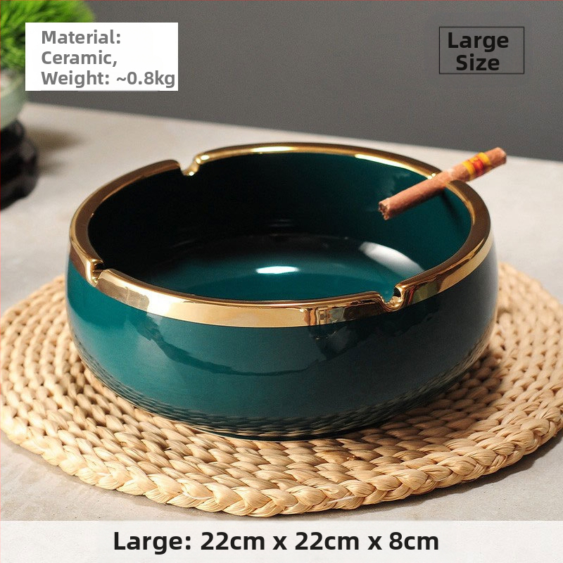 Scrumiere ceramică, stil nou chinezesc pentru decorul casei, accent pe masa de cafea și birou, personalizare disponibilă — Pottery Exhibition (Home Accessories)