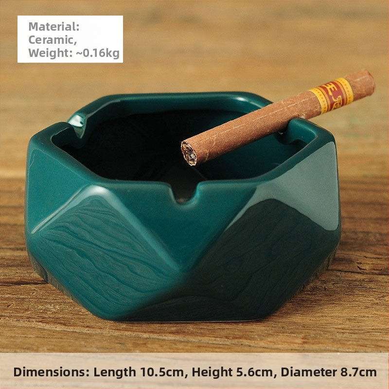 Scrumiere ceramică, stil nou chinezesc pentru decorul casei, accent pe masa de cafea și birou, personalizare disponibilă — Pottery Exhibition (Home Accessories)