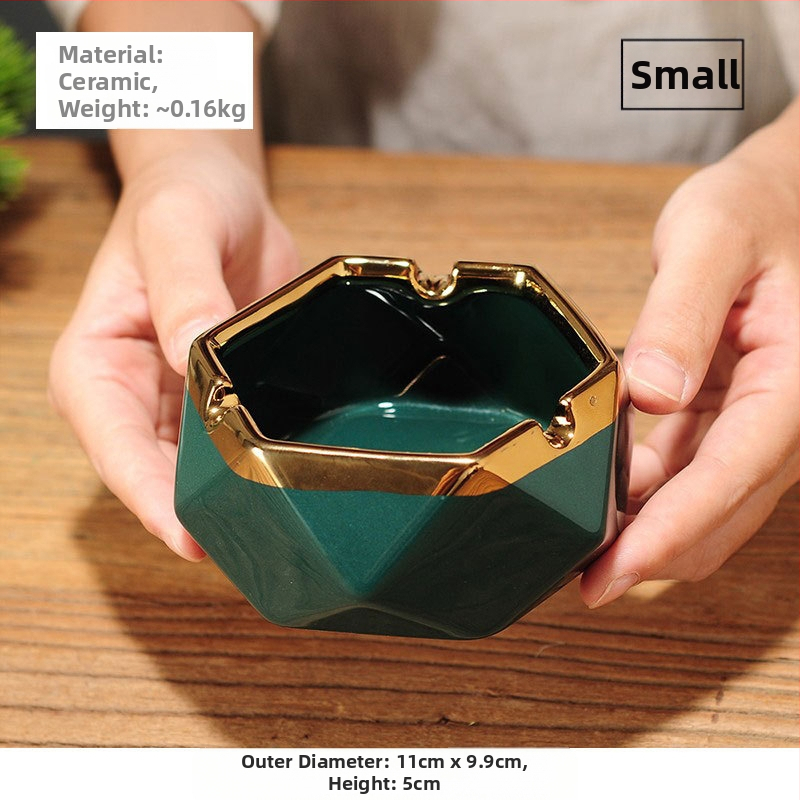 Scrumiere ceramică, stil nou chinezesc pentru decorul casei, accent pe masa de cafea și birou, personalizare disponibilă — Pottery Exhibition (Home Accessories)