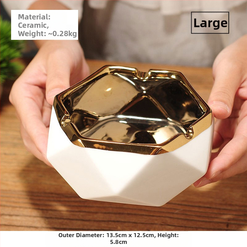 Scrumiere ceramică, stil nou chinezesc pentru decorul casei, accent pe masa de cafea și birou, personalizare disponibilă — Pottery Exhibition (Home Accessories)