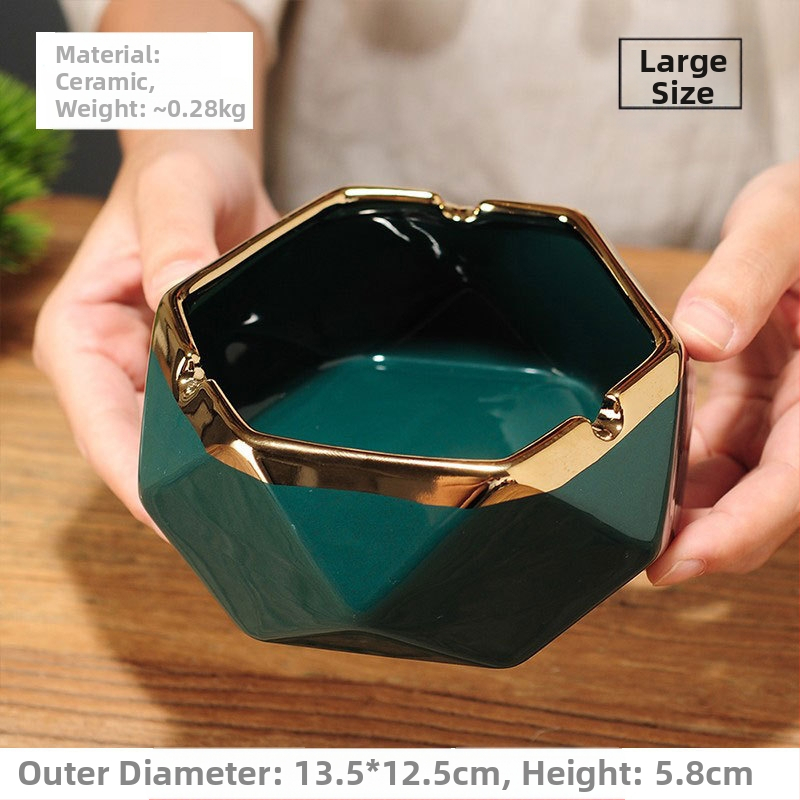 Scrumiere ceramică, stil nou chinezesc pentru decorul casei, accent pe masa de cafea și birou, personalizare disponibilă — Pottery Exhibition (Home Accessories)