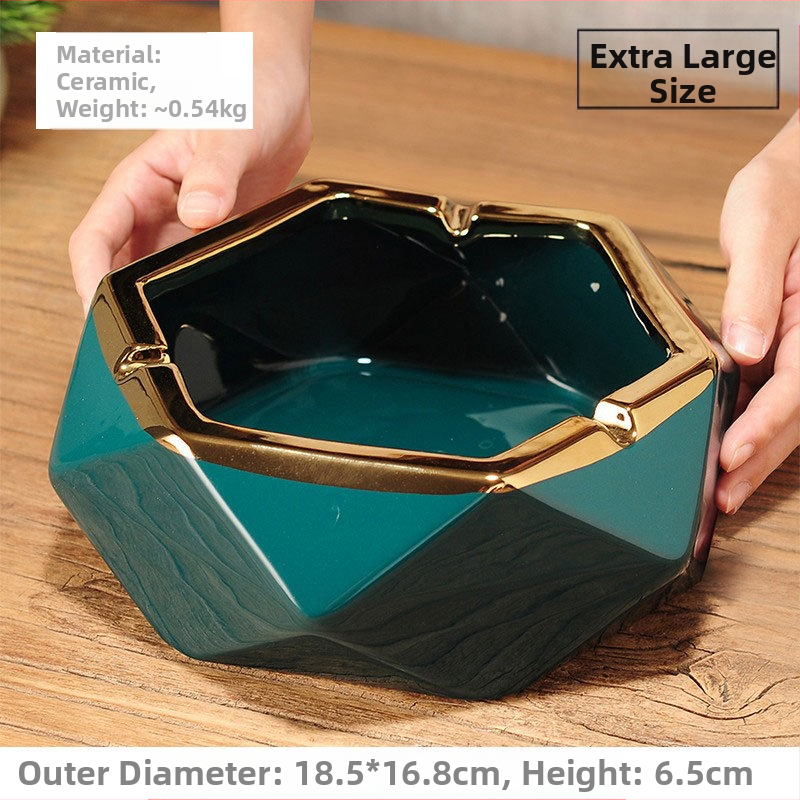 Scrumiere ceramică, stil nou chinezesc pentru decorul casei, accent pe masa de cafea și birou, personalizare disponibilă — Pottery Exhibition (Home Accessories)