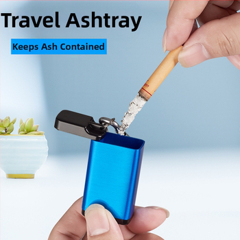 Φορητό κουτί για τσιγάρα από κράμα ψευδάργύρου με τασάκι και μπρελόκ, μεταλλική κατασκευή με θήκη αποθήκευσης; εκτύπωση λογότυπου, δυνατότητα προσαρμογής και ιδιωτικής ετικέτας