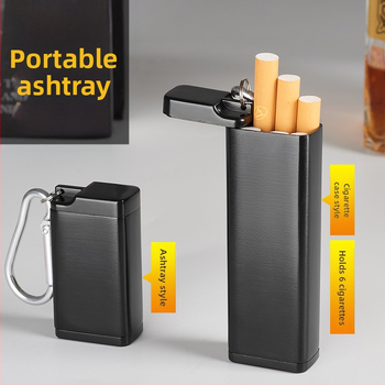 Φορητό κουτί για τσιγάρα από κράμα ψευδάργύρου με τασάκι και μπρελόκ, μεταλλική κατασκευή με θήκη αποθήκευσης; εκτύπωση λογότυπου, δυνατότητα προσαρμογής και ιδιωτικής ετικέτας