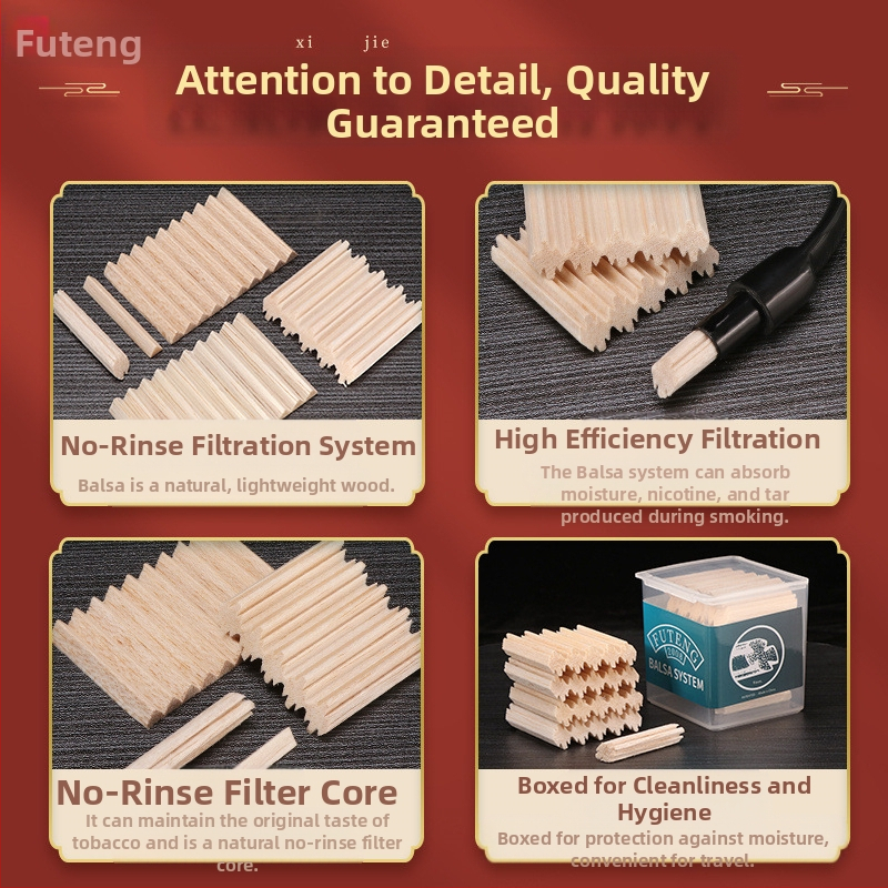 Filtr za pipu od briar drveta s ugrađenim drvenim filtrom, višekratna upotreba, Forten, Zhejiang