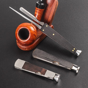 Έβενος εργαλείο για πίπα – Pipe Man, ανοξείδωτο ατσάλι 3-σε-1: μαχαίρι, ράβδος πίεσης και ακίδα-ξύστρα
