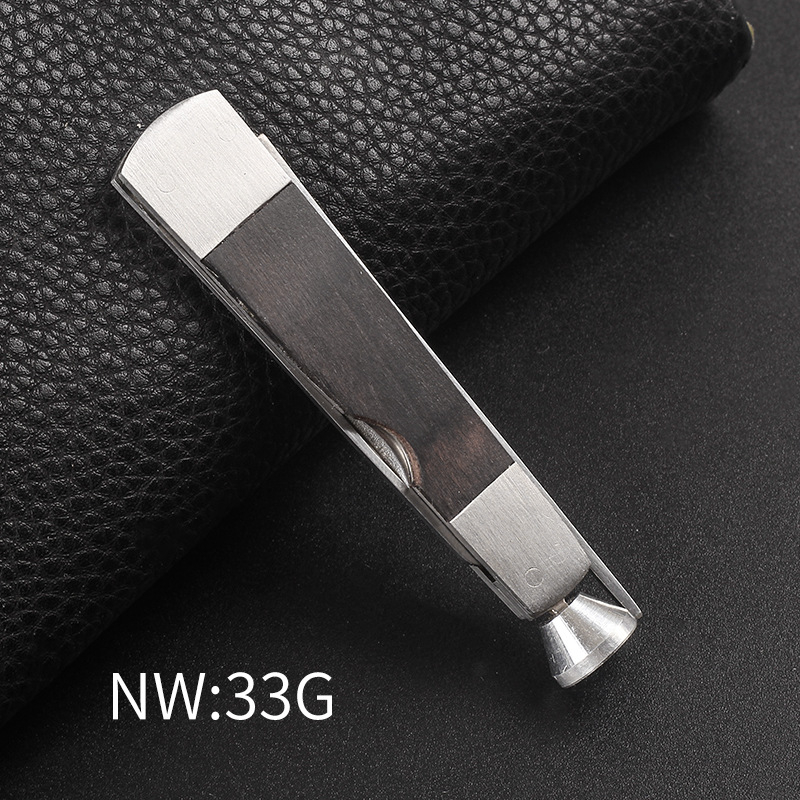 Ebanska lula za duhan – Pipe Man, 3-u-1 od nehrđajućeg čelika: nož, tlačna šipka i igličasti čišćivač