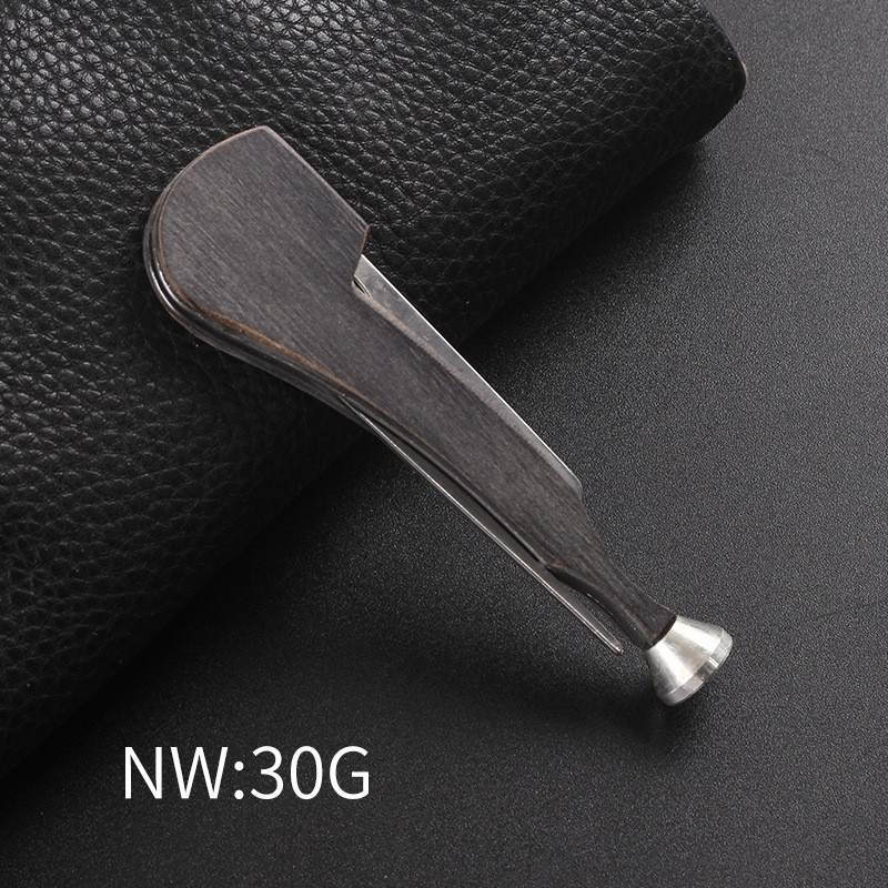 Ebanska lula za duhan – Pipe Man, 3-u-1 od nehrđajućeg čelika: nož, tlačna šipka i igličasti čišćivač