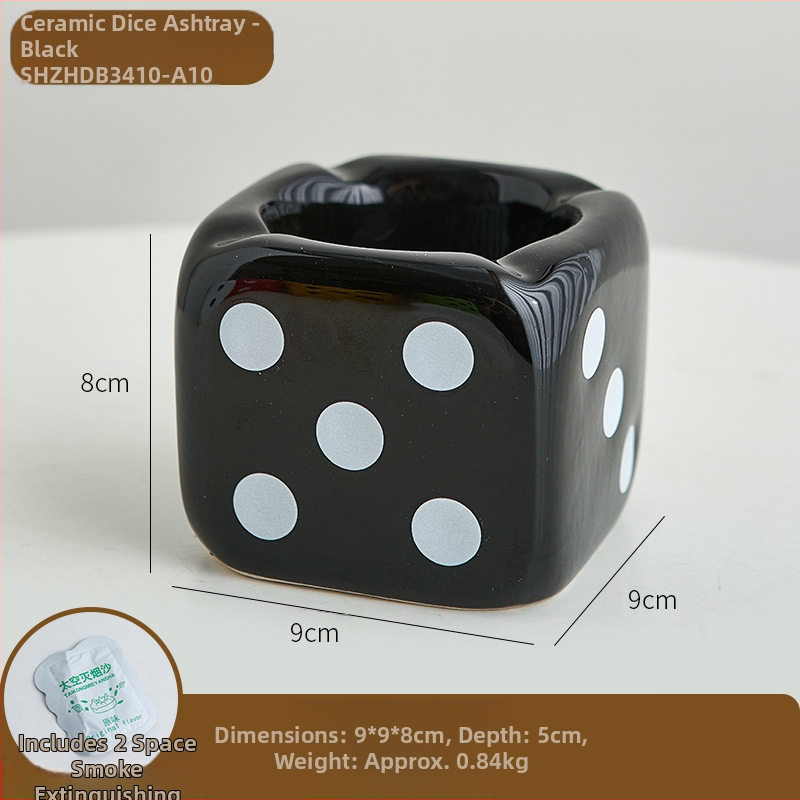 Keramička pepeljara s dizajnom inspiriranim kockicama, branda An old story, u stilu modernog minimalizma