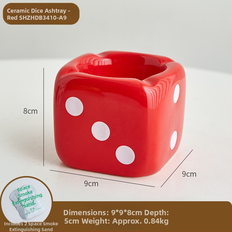 Keramička pepeljara s dizajnom inspiriranim kockicama, branda An old story, u stilu modernog minimalizma