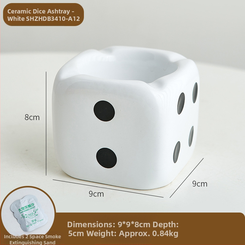 Keramička pepeljara s dizajnom inspiriranim kockicama, branda An old story, u stilu modernog minimalizma