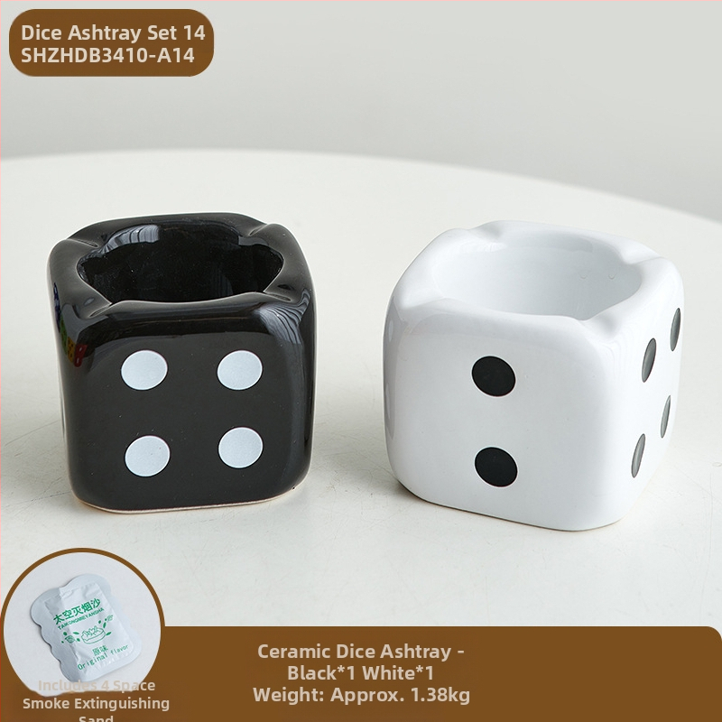 Keramička pepeljara s dizajnom inspiriranim kockicama, branda An old story, u stilu modernog minimalizma