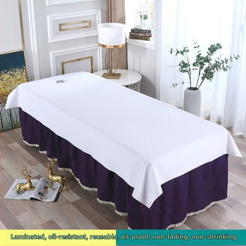 Καλύμμα κλίνης μασάζ για σαλόνι ομορφιάς — αδιάβροχο, ανθεκτικό στο λάδι, με οπές και λαμιναρισμένο φιλμ για αποφυγή διαρροών