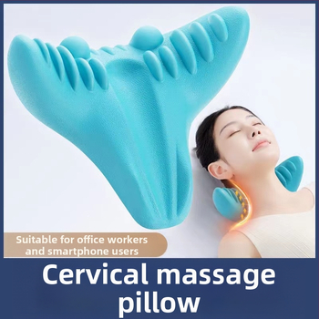 Edripin Jastuk za vratnu kralježnicu – PU materijal, D-forma jastuka za vrat, masaža i istezanje vrata s akupresurom, prijenosno za kućnu upotrebu