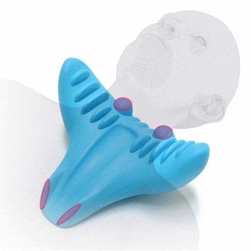 Edripin Jastuk za vratnu kralježnicu – PU materijal, D-forma jastuka za vrat, masaža i istezanje vrata s akupresurom, prijenosno za kućnu upotrebu