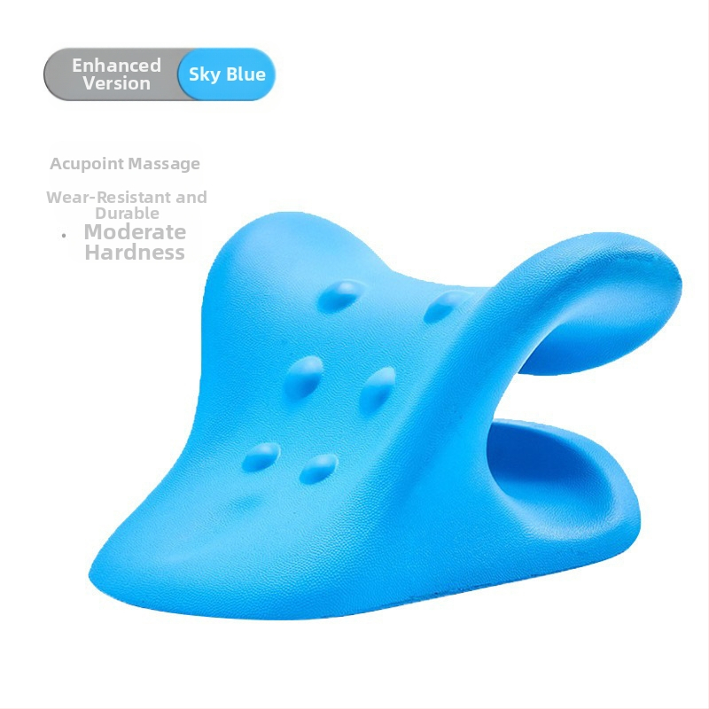 Edripin Jastuk za vratnu kralježnicu – PU materijal, D-forma jastuka za vrat, masaža i istezanje vrata s akupresurom, prijenosno za kućnu upotrebu