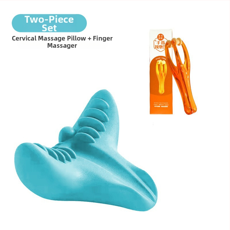 Edripin Jastuk za vratnu kralježnicu – PU materijal, D-forma jastuka za vrat, masaža i istezanje vrata s akupresurom, prijenosno za kućnu upotrebu
