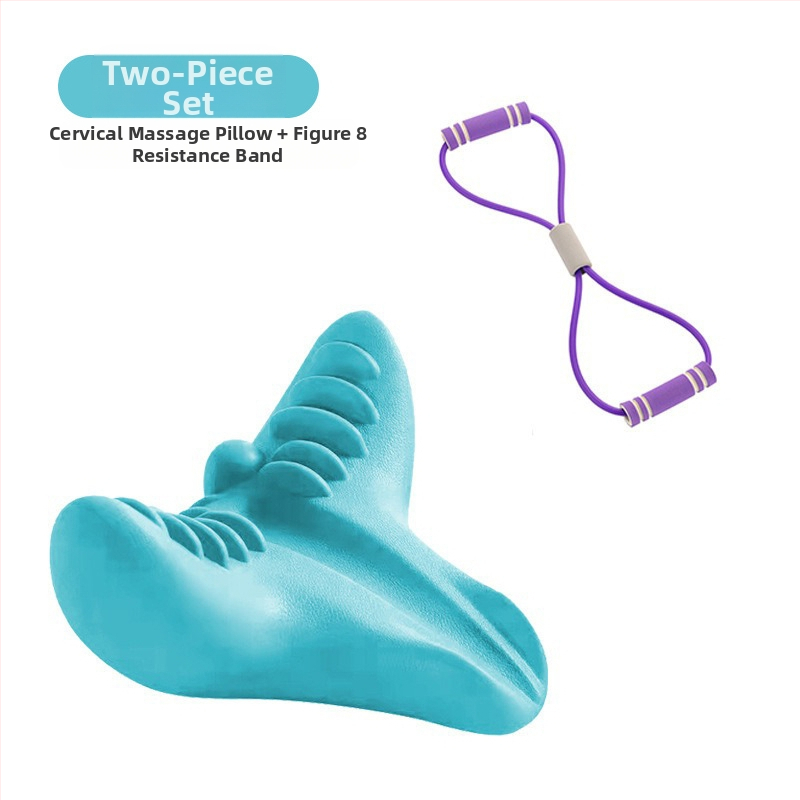 Edripin Jastuk za vratnu kralježnicu – PU materijal, D-forma jastuka za vrat, masaža i istezanje vrata s akupresurom, prijenosno za kućnu upotrebu