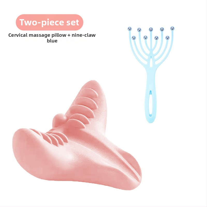 Edripin Jastuk za vratnu kralježnicu – PU materijal, D-forma jastuka za vrat, masaža i istezanje vrata s akupresurom, prijenosno za kućnu upotrebu