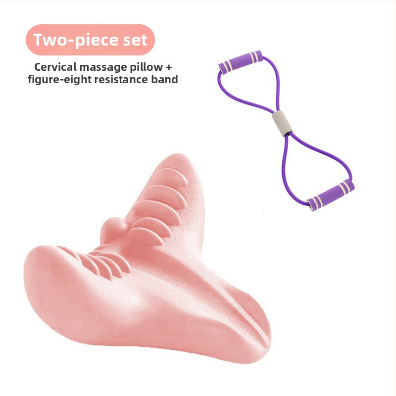 Edripin Jastuk za vratnu kralježnicu – PU materijal, D-forma jastuka za vrat, masaža i istezanje vrata s akupresurom, prijenosno za kućnu upotrebu
