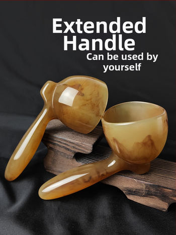 Меридиан масажен инструмент с дъска за триене и четка – естествена смола, 140 g, Royal Hall, ръчен инструмент за цялото тяло