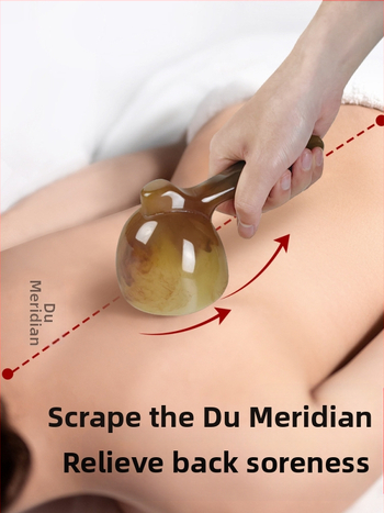 Меридиан масажен инструмент с дъска за триене и четка – естествена смола, 140 g, Royal Hall, ръчен инструмент за цялото тяло