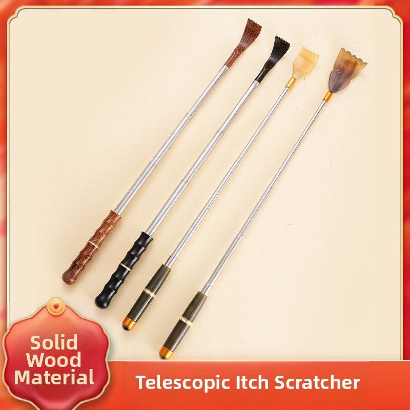 Рогоподобна дървено-бамбукова чесалка за гръб с прибиращ се и преносим дизайн