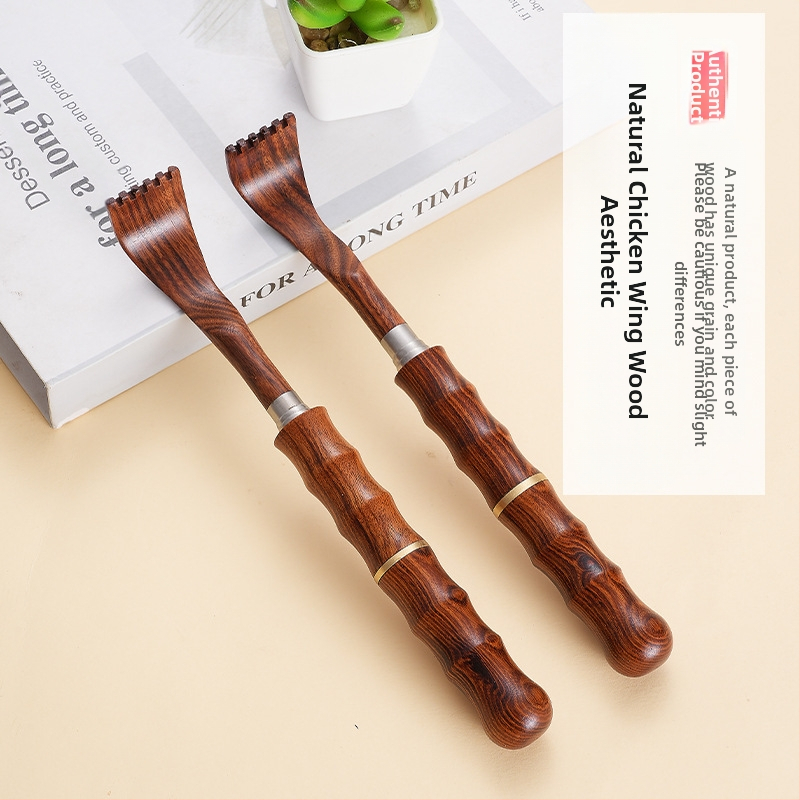 Рогоподобна дървено-бамбукова чесалка за гръб с прибиращ се и преносим дизайн