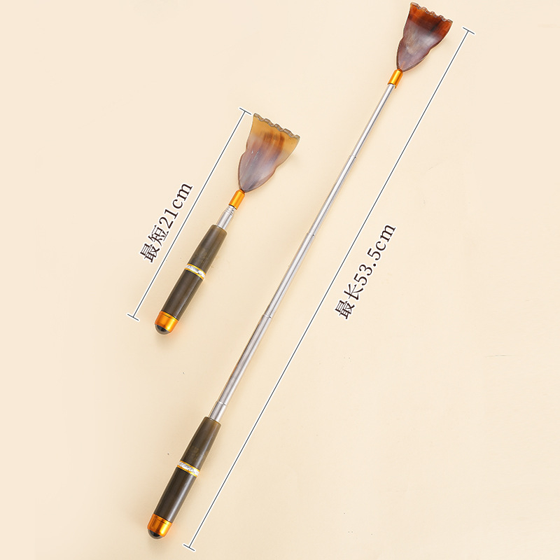 Koka/bambusa muguras skrāpētājs roga formā ar izvilkšanas un pārnēsājama dizainu