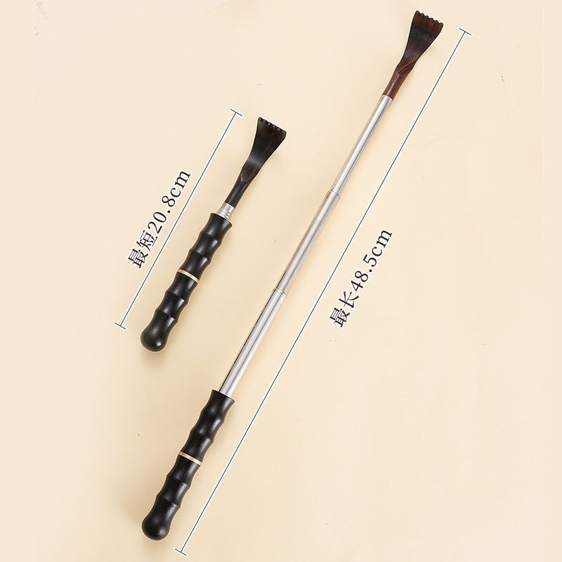 Koka/bambusa muguras skrāpētājs roga formā ar izvilkšanas un pārnēsājama dizainu