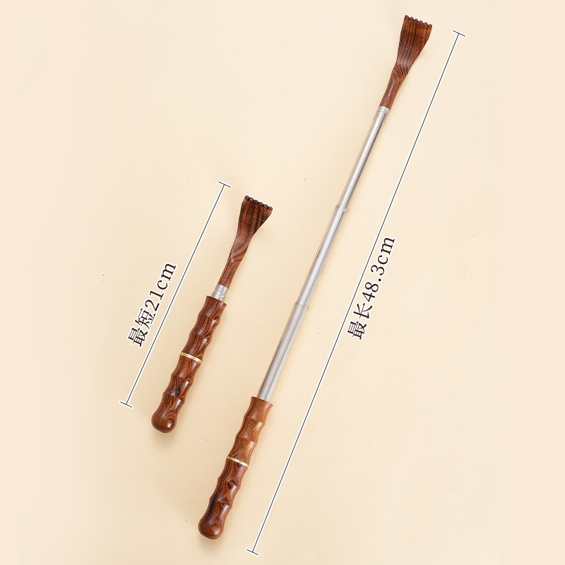 Koka/bambusa muguras skrāpētājs roga formā ar izvilkšanas un pārnēsājama dizainu