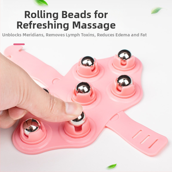 Масажор със седем стоманени топчета – ръчно месене на корем, талия, гръб, ръце и крака