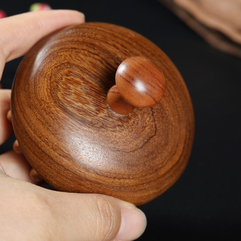 Chengshantang sandalovo drveni masažni češalj – drveni alat za njegu kose s grubim zubima, okrugli oblik