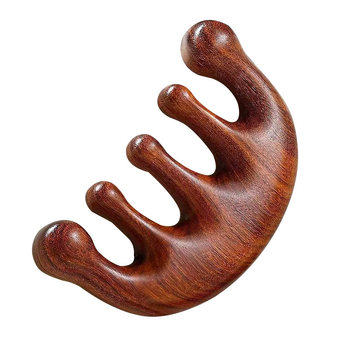 Višenamjenski masažni češanj od sandalovine za vlasište, s pet zuba