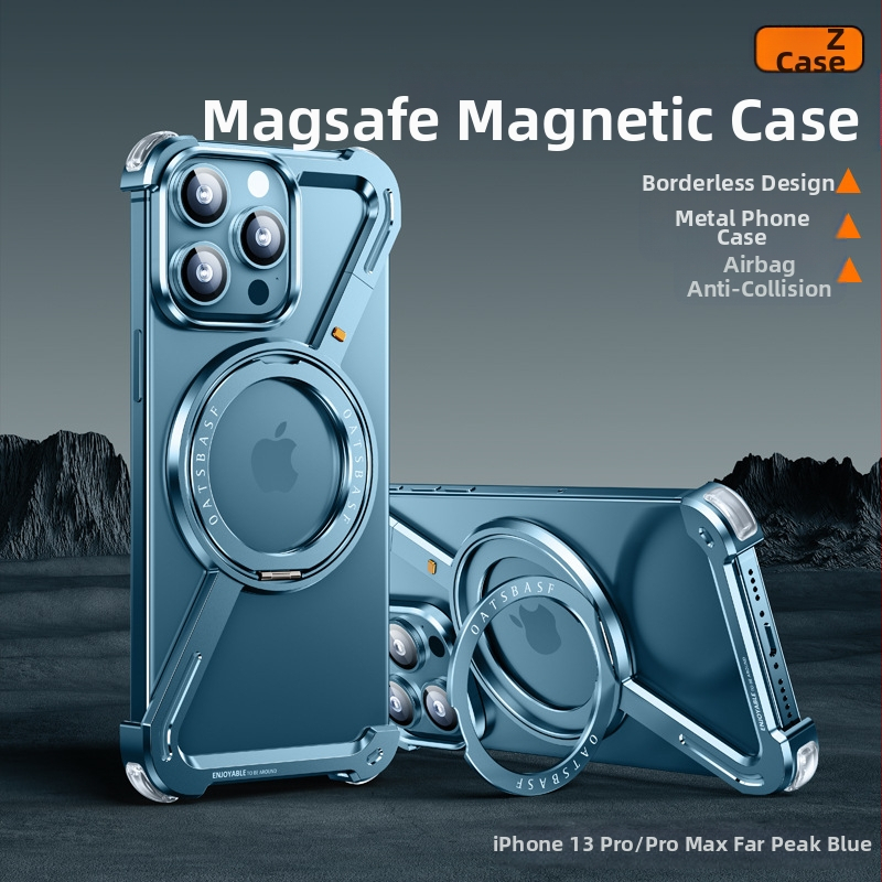 Husă pentru telefon cu cadru metalic și stand magnetic pentru Apple iPhone 17 Pro Max — prelucrat CNC, disipare căldură, rezistent la căderi, personalizabil