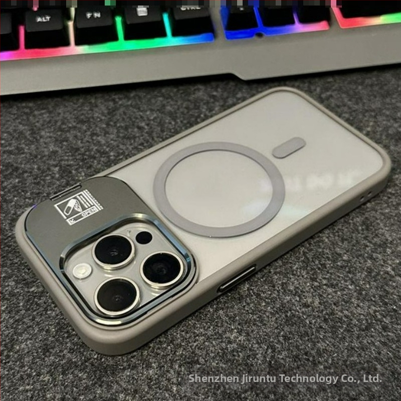 Pouzdro pre iPhone 14 Pro Max so skladacím stojanom a MagSafe magnetickým pripútaním, PC materiál, proti nárazom, proti otlačkom prstov