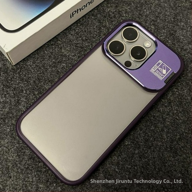 iPhone 14 Pro Max korpuss ar saliekamu statīvu un MagSafe magnētisko piesaisti, materiāls PC, izturīgs pret triecieniem, pret pirkstu nospiedumiem