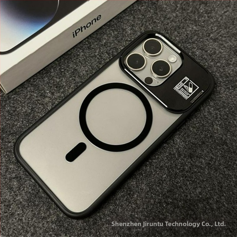 iPhone 14 Pro Max korpuss ar saliekamu statīvu un MagSafe magnētisko piesaisti, materiāls PC, izturīgs pret triecieniem, pret pirkstu nospiedumiem