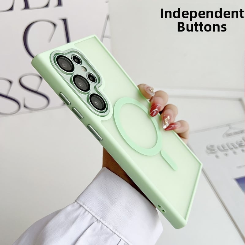 Jednoduchý, elegantný magnetický matný kryt pre Samsung Galaxy S25 Ultra s ochranou objektívu