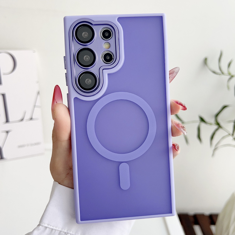 Samsung S25 Ultra telefón kryt s matným PC povrchom a magnetickým štítom — proti nárazu, ochrana proti odtlačkom, plné pokrytie, prispôsobiteľný