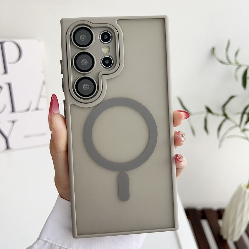 Samsung S25 Ultra telefón kryt s matným PC povrchom a magnetickým štítom — proti nárazu, ochrana proti odtlačkom, plné pokrytie, prispôsobiteľný